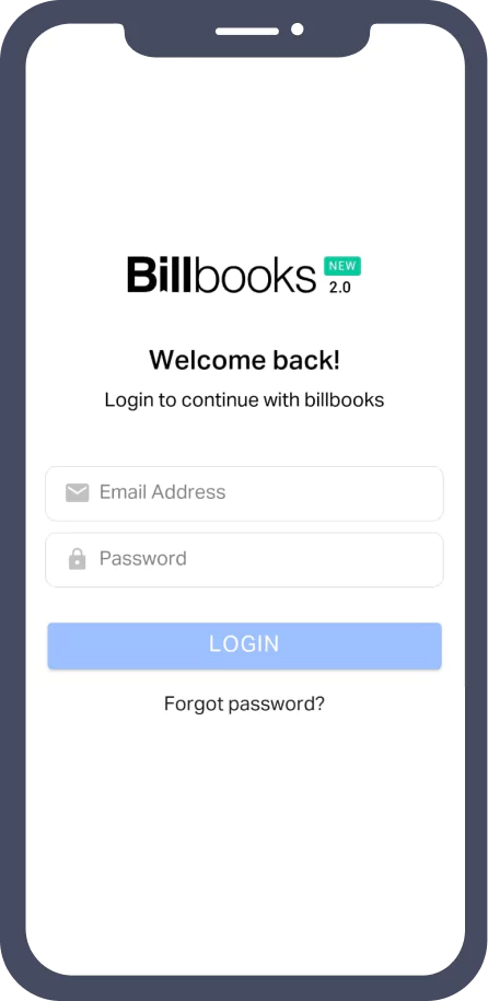 Billbooks mobile view 1