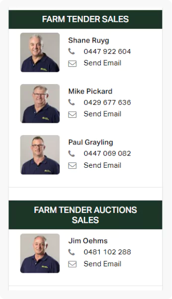 Farm Tender Sales component